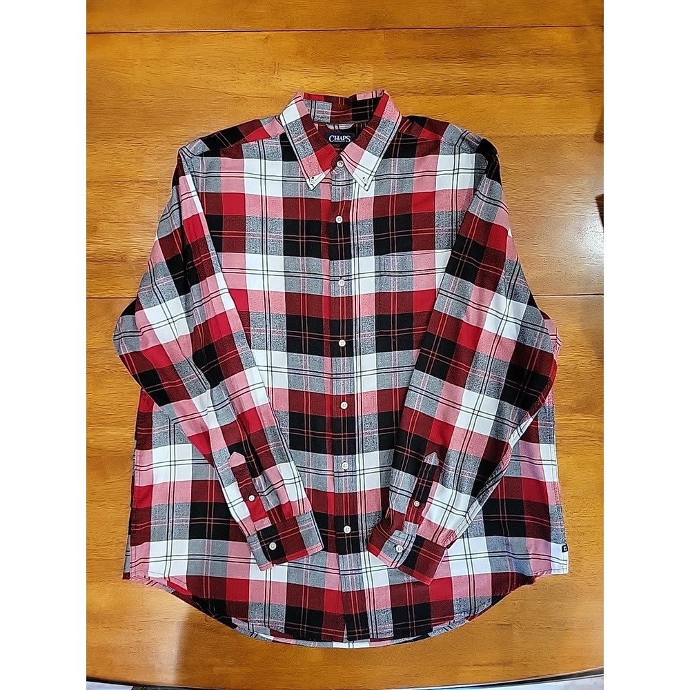 Ralph Lauren Chaps Shirt Mens Plaid Long Sleeve‎ Button Flannel Size 2XL